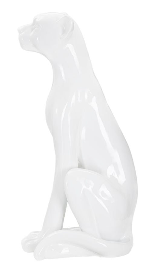 Statue eines eleganten sitzenden Leoparden 27x38x74 cm