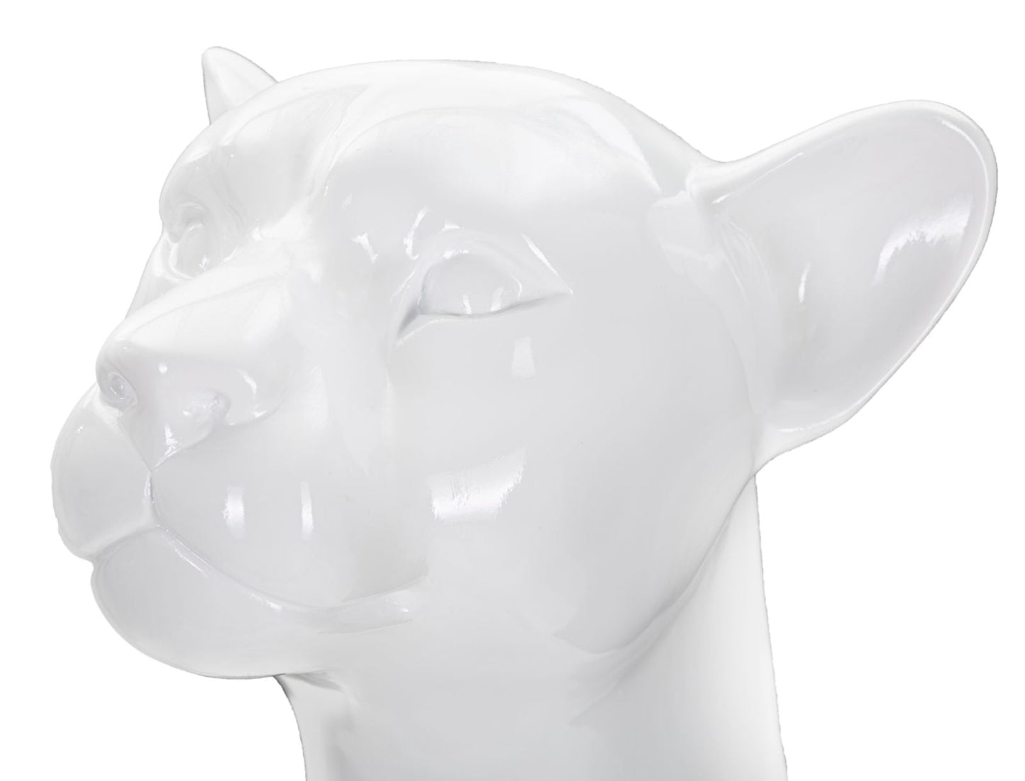 Statue eines eleganten sitzenden Leoparden 27x38x74 cm