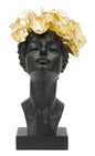 Elegant Woman Statue with Leaf and Butterfly Decorated Headdress 21x20x36.5 cm