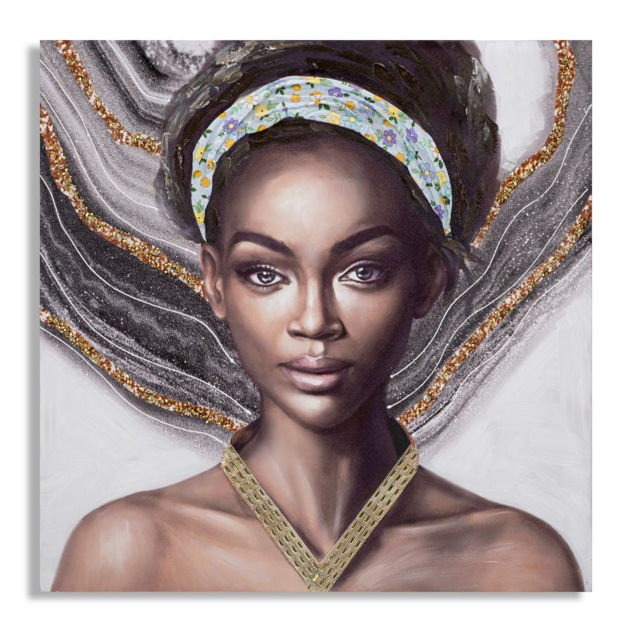 Weibliches Porträt auf Leinwand Naomi – 100x3x100 cm