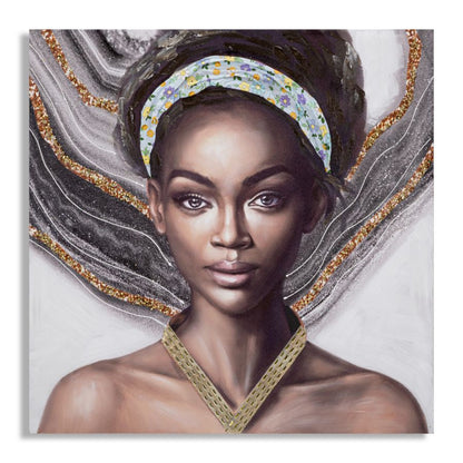 Weibliches Porträt auf Leinwand Naomi – 100x3x100 cm