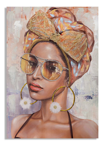 Elegantes Frauenporträt auf Leinwand – 70x3x100 cm