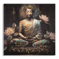 Canvas Print with Meditating Buddha - 100x3x100 cm