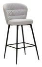 Lausanne Grey Bar Stools - Set of 2 with Retro Design 52x59x108 cm