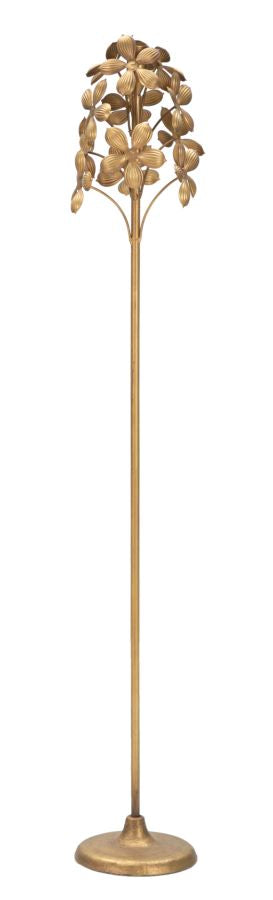 Kerzenhalter Flowy aus goldfarbenem Metall Ø 17 cm x 93 cm