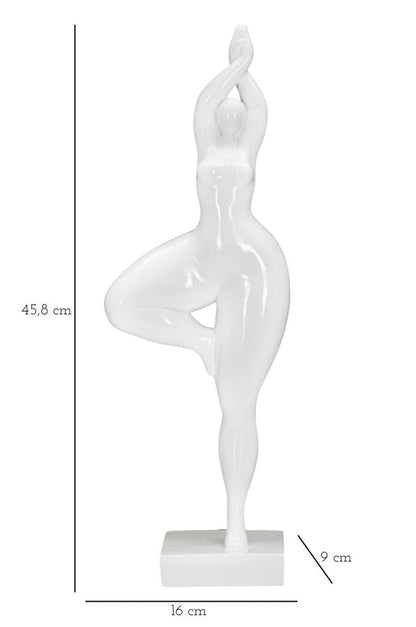 Elegante Frauenstatue in Yogaposition 16x9x45,8 cm