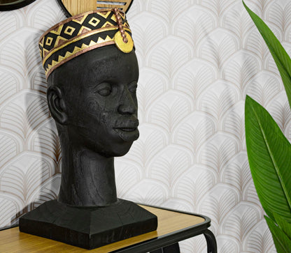 Statue Ethno-Masai-Mann 25x25x56 cm
