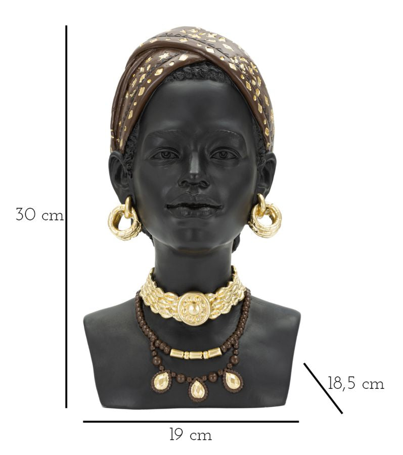 Dekorative Massai-Frauenstatue 19x18,5x30 cm