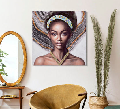 Weibliches Porträt auf Leinwand Naomi – 100x3x100 cm
