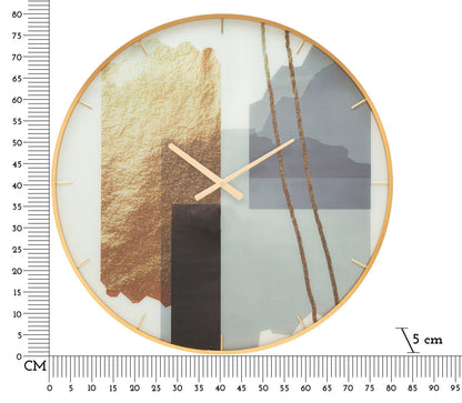 Orologio da Parete Elegante con Motivo in Vetro Ø 80x5 cm