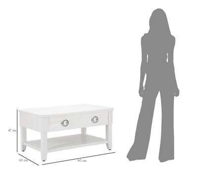 Rechteckiger Couchtisch 90x60 cm mit Schubladen