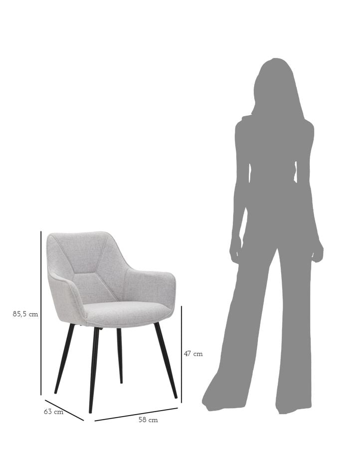 Elegante Stühle Vicenza Grau 2 St. 58x63x85,5 cm