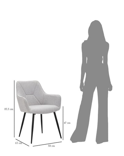 Elegante Stühle Vicenza Grau 2 St. 58x63x85,5 cm