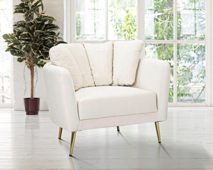 Poltrona Kiev in Tessuto Crema - Dimensioni 88x77x74 cm