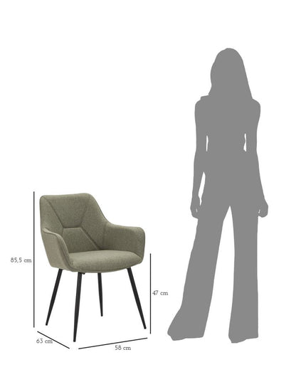 Set of 2 Vicenza Green Chairs - Comfort and Style for Any Setting