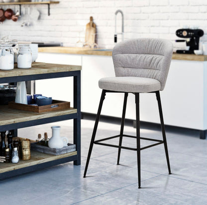 Barhocker Lausanne Grau – 2er-Set mit Retro-Design 52x59x108 cm
