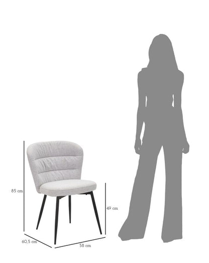 Set Graue Stühle Lausanne - 2 Stück Retro Design cm 58x60,5x85