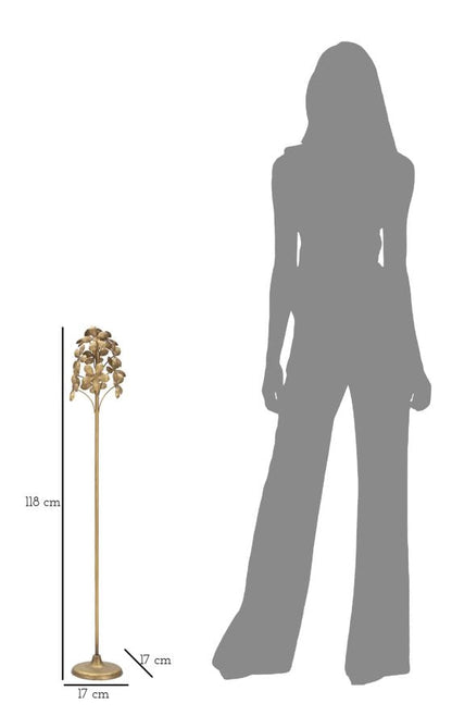 Kerzenhalter Flowy aus goldfarbenem Metall Ø 17 cm x 93 cm