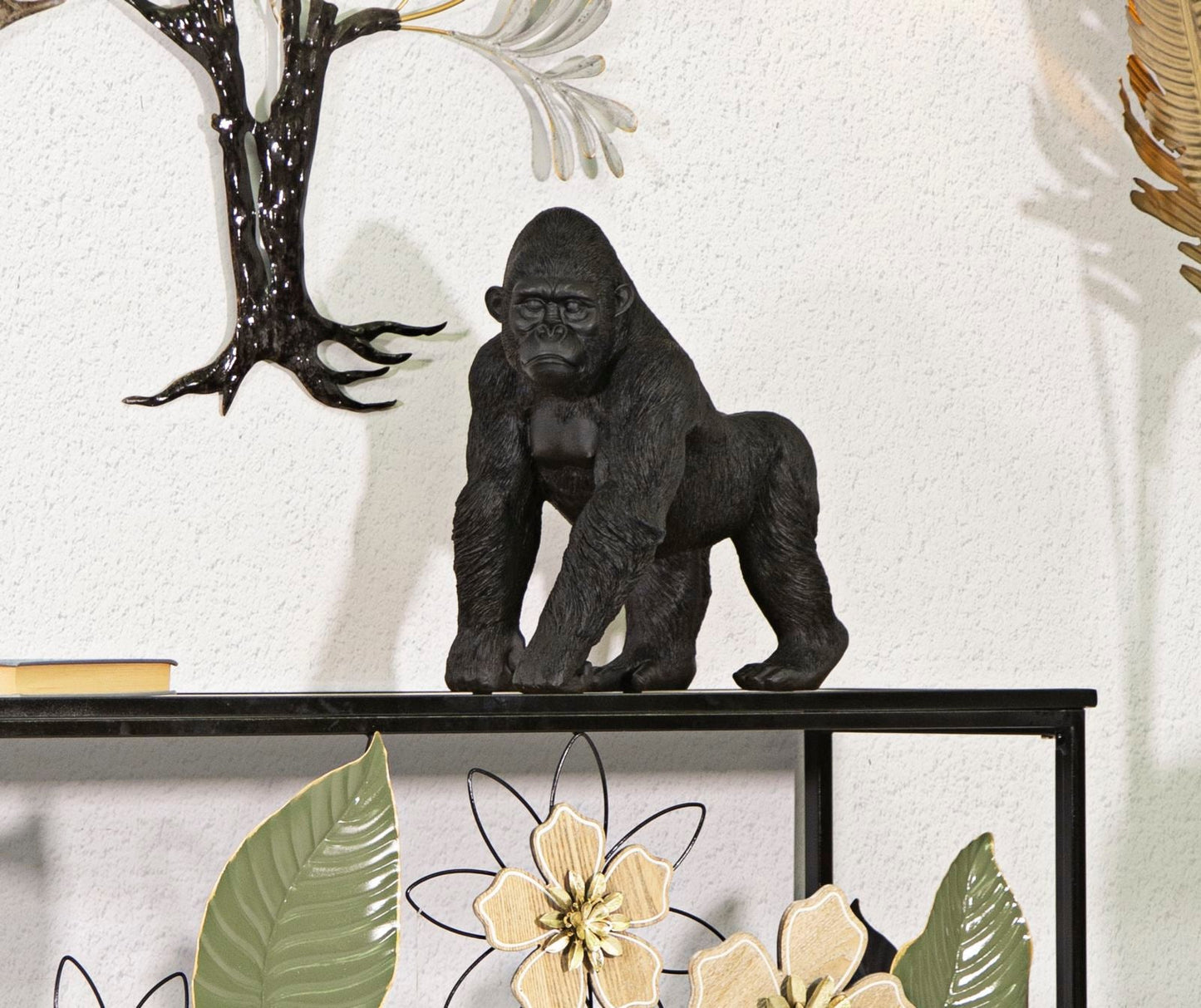Statue Schwarzer Gorilla 35x21,5x37,5 cm