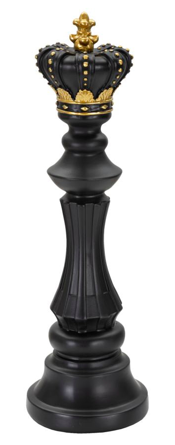 Schachkönig Schwarz und Gold - Strategische Eleganz cm ø 13x40,5
