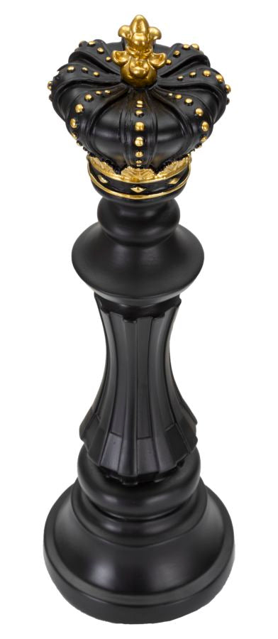 Schachkönig Schwarz und Gold - Strategische Eleganz cm ø 13x40,5
