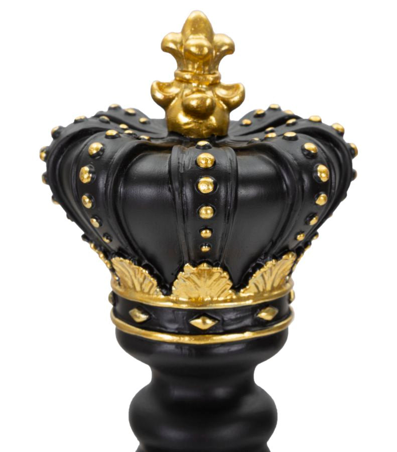 Schachkönig Schwarz und Gold - Strategische Eleganz cm ø 13x40,5