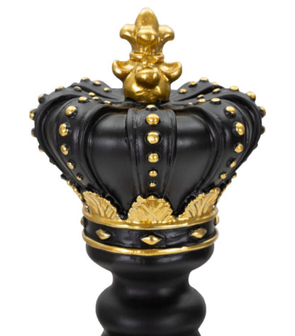 Schachkönig Schwarz und Gold - Strategische Eleganz cm ø 13x40,5