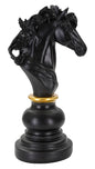 Elegant Black and Gold Horse Sculpture 14x11x27 cm
