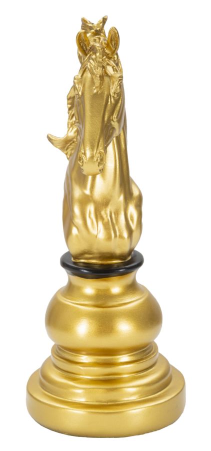 Elegantes Pferd in Gold und Schwarz 14x11x27 cm