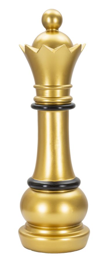 Schachkönigin in Gold und Schwarz - Eleganz und Stil cm ø 15x50