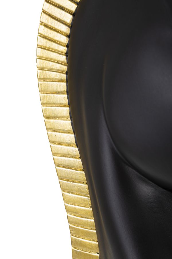 Black Chess Knight with Gold Trim cm Ø 18.5x50