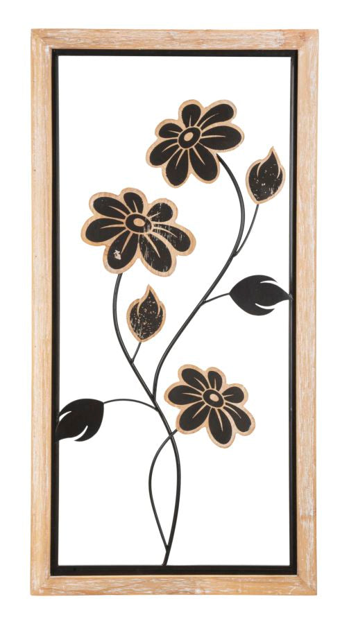 3D Decorative Panel in Iron and Wood Girish - 30x2.5x60 cm