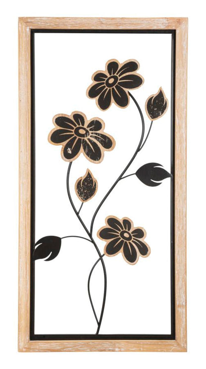 3D Decorative Panel in Iron and Wood Girish - 30x2.5x60 cm