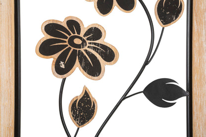 3D Decorative Panel in Iron and Wood Girish - 30x2.5x60 cm