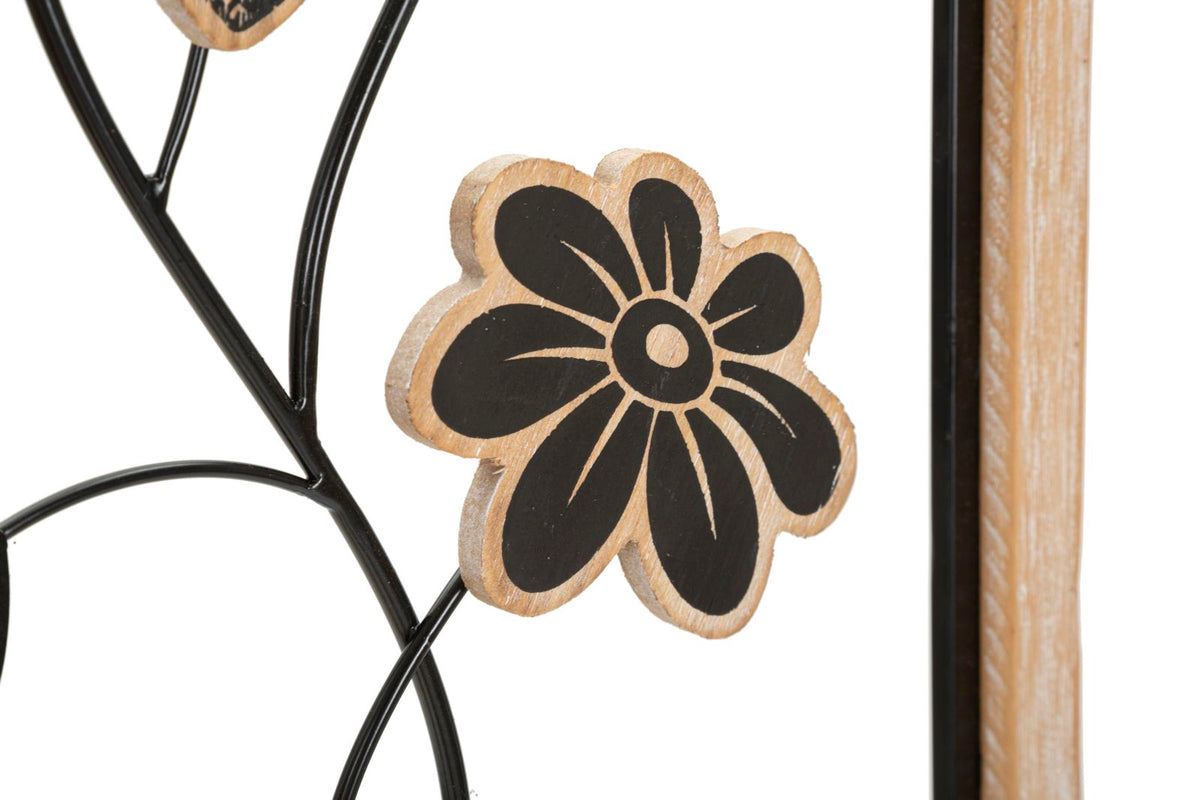 3D Decorative Panel in Iron and Wood Girish - 30x2.5x60 cm