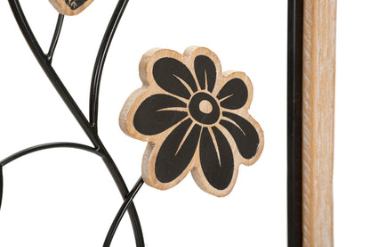 3D Decorative Panel in Iron and Wood Girish - 30x2.5x60 cm