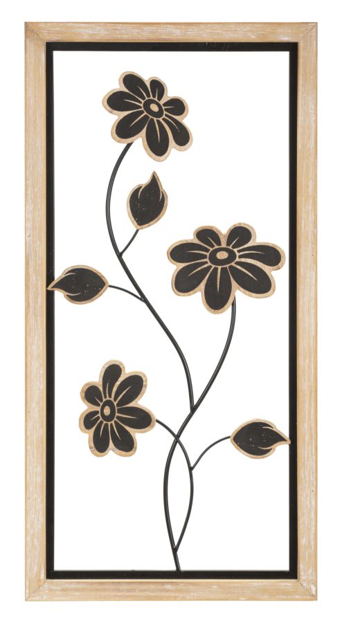 Kunstvolles Paneel aus Eisen und Holz Girish - 30x2,5x60 cm
