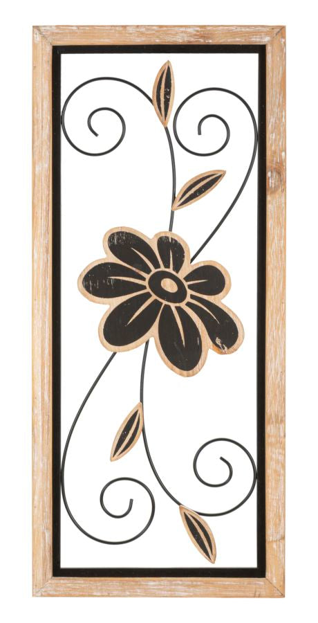 Dekoratives Wandpaneel aus Eisen und Holz Koman - 26x2,5x60 cm