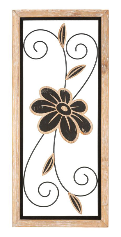 Dekoratives Wandpaneel aus Eisen und Holz Koman - 26x2,5x60 cm