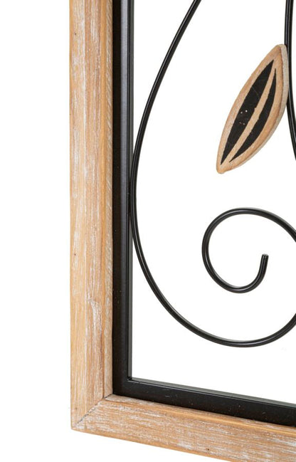 Dekoratives Wandpaneel aus Eisen und Holz Koman - 26x2,5x60 cm