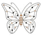 Butterfly-Shaped Decorative Iron and Wood Panel 39.5x1.5x33.5 cm
