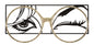 Decorative iron panel with golden glasses cm 89.5x3.8x41.3