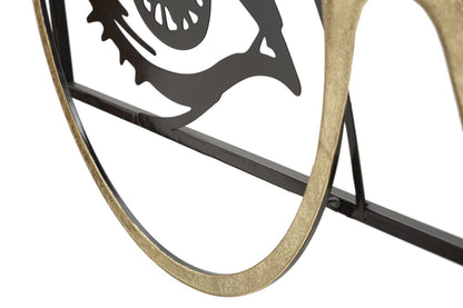 Dekoratives Eisenpaneel mit goldener Brille 89,5x3,8x41,3 cm