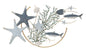 Decorative Starfish-Shaped Iron Panel 95.3x5x53.3 cm