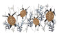 Iron Decorative Panel with Sea Turtles 132.7x5.7x69.9 cm