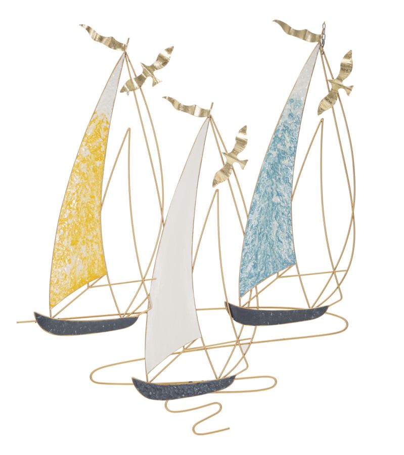 Pannello Decorativo in Ferro Vela - Design Marittimo Elegante cm 78,7x3,8x97,8