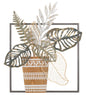 Decorative Iron Panel with Vase and Leaves 54x6.4x62.9 cm
