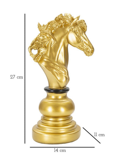 Elegantes Pferd in Gold und Schwarz 14x11x27 cm