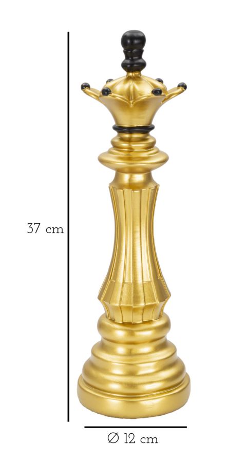 Regina Scacchi Elegante Oro e Nero - 12x37 cm