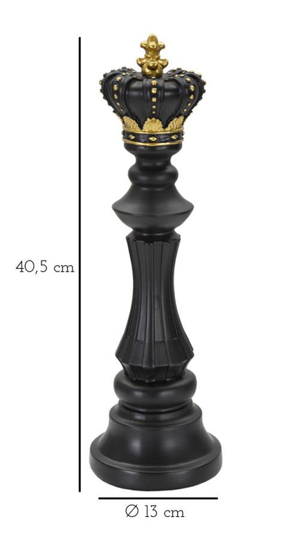 Schachkönig Schwarz und Gold - Strategische Eleganz cm ø 13x40,5